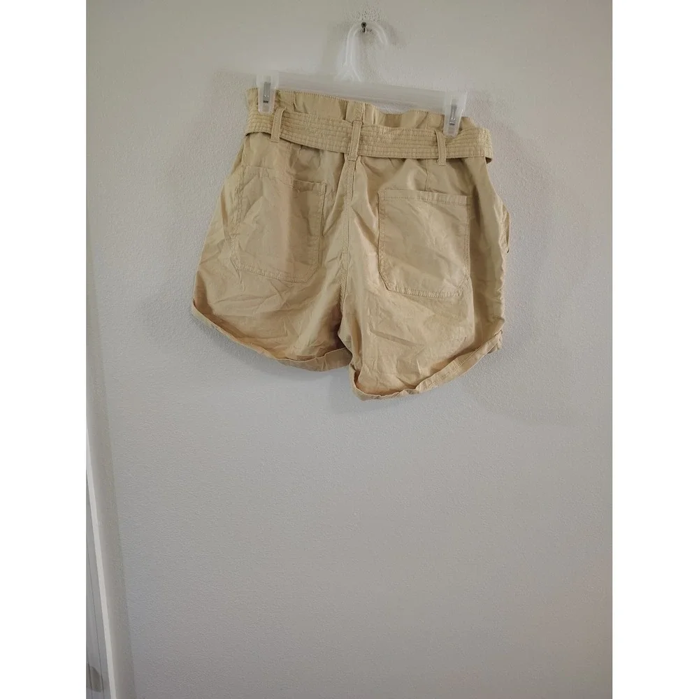 Vanilla Star Womens Tan Khaki Paperbag‎ Waist Tie Shorts Size 13 V31858-5